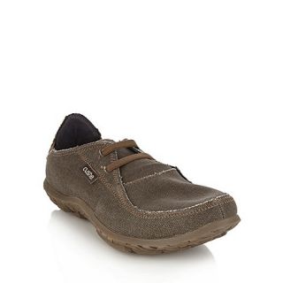 Cushe Brown lace front canvas slip on shoes