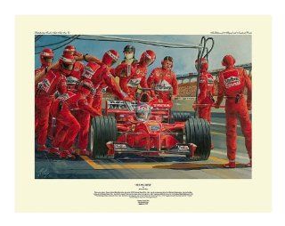 Seeing Red  Formula One Racing Print Autographed By Eddie Irvine and Mika Salo   Lithographic Prints