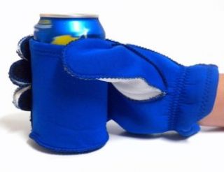 Full Neoprene Beer Koozie Glove with Built In Can or Bottle Holder NFL/SEC Team Colors (Right Hand, Blue/White) Clothing