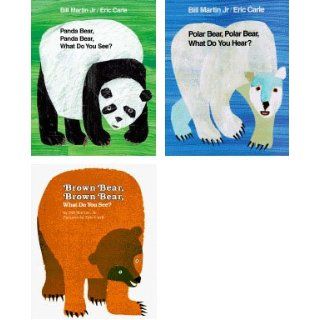 3 Book Set By Bill Martin Jr; Panda Bear, Panda Bear, What Do You See?; Polar Bear, Polar Bear, What Do You Hear?; Brown Bear, Brown Bear, What Do You See?. Bill Martin Jr Books