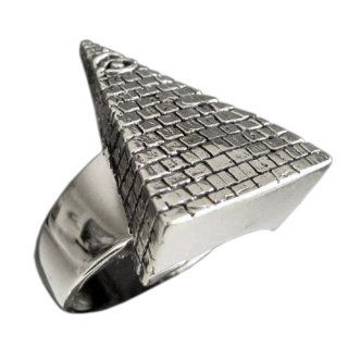 Silver Free Mason Pyramid Secret Society All Seeing Eye Illuminati Ring   Size 4 Jewelry