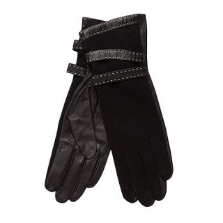 J by Jasper Conran Designer black stitch leather gloves