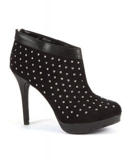 Black Diamante Embellished Heeled Shoe Boots