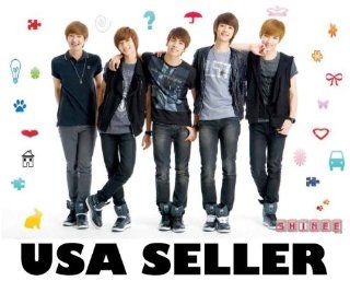 Shinee white bkgrnd POSTER 34 x 23.5 symbols Korean boy band Taemin Onew Minho Key (poster sent from USA in PVC pipe)  Prints  
