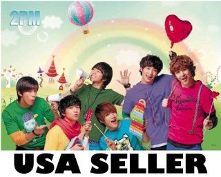 2PM horiz green rainbow POSTER 34 x 23.5 Korean boy band Kpop 2 PM 2 p.m. heart shaped balloon (poster sent from USA in PVC pipe)  Prints  