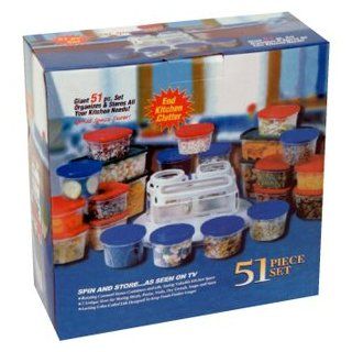 51 Piece Plastic Storage Set with Rotating Carousel Kitchen & Dining