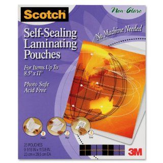 Scotch Self Sealing Laminating Pouches  Letter Size, Matte Finish, 9 1/16 x 11 5/8 Inches, 25 Pouch Pack  Laminating Supplies 