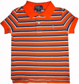 Ralph Lauren Toddler Boys Polo Shirt Available in Several Sizes Orange, Black Blue & White Striped (2T) Clothing