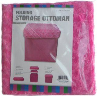 Folding Storage Ottoman   Several Colors (Dark Pink)  