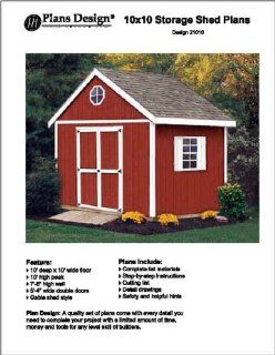 10' x 10'Gable Storage Shed Project Plans  Design #21010   Woodworking Project Plans  