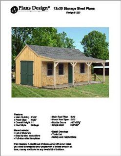 12' X 20' Cottage Shed with Porch Project Plans  Design #81220   Woodworking Project Plans  
