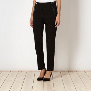 Star by Julien Macdonald Designer black PU trim trousers