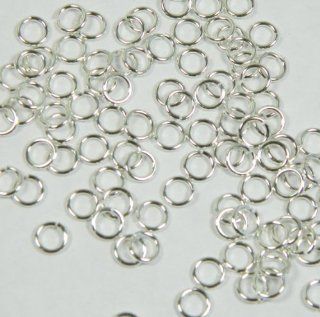 400 Jump Rings, Silver plated Brass, 6mm Round, 18 Gauge. Slightly Pre Opened 4mm Inside Jewelry Connectors Chain Links Sold Per Pkg of 400