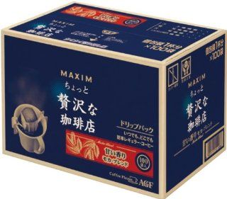AGF Maxim Slightly Luxurious Pack Drip Coffee Shop Mocha Blend 100 Cups  Coffee Substitutes  Grocery & Gourmet Food
