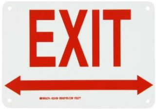 Brady 22459 Plastic Exit & Directional Sign, 7" X 10", Legend "(with Picto) Exit" Industrial Warning Signs