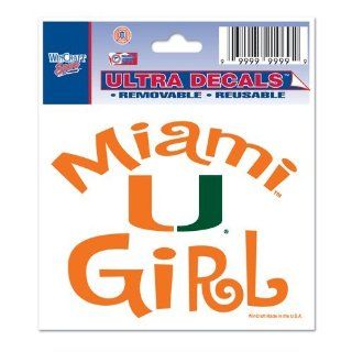 University Of Miami Ultra Decal 3x4 GIRL 