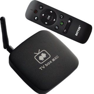 Generic Tv Box Black Mk822 Rockchip Rk3066 Dual Core 1g Ddr3 8gb with Bluetooth 2.0 +Ditter Black M5 Air Mouse Electronics