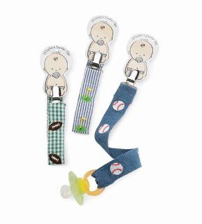 Mud Pie Baby Boy's Sports Themed Pacifier Clip 3 Pack  Baby