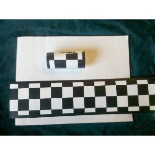 3.5 Inch Wide Black & White Check Checkered NASCAR Cars Wallpaper Border    