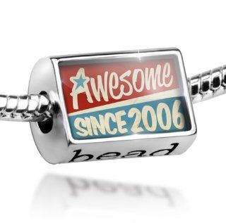 Bead Awesome since 2006, Birthday/Year   Charm Fit All European Bracelets , Neonblond NEONBLOND Jewelry