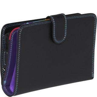 BelArno Large Vertical Bifold Multi Color Wallet in Black Rainbow Combination