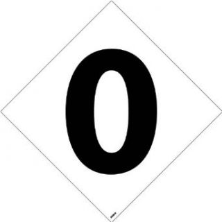 NMC DCN60 NFPA Number Label, "0", 7" Width x 7" Height, Pressure Sensitive Vinyl, Black on white (Pack of 5) Industrial Warning Signs