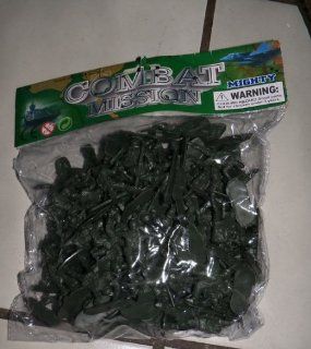 combat mission toy soldiers green plastic army men size 1 3/4" TO 2" 100 polybagged with header (PACKAGING DESIGN AND SOLDIER DESIGNS MAY VARY SLIGHTLY) Toys & Games