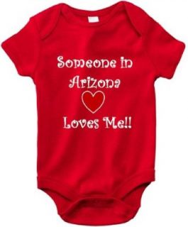 SOMEONE IN ARIZONA LOVES ME   State Series   Red Baby One Piece Bodysuit Clothing