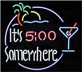 ITS 500 SOMEWHERE MARGARITA GLASS NEON LIGHT BEER PUB BAR BILLIARDS GAMEROOM SIGN LARGE 24" X 22"   EXPRESS AIR SHIPPING Sports & Outdoors