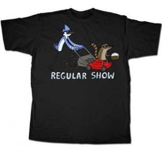 Regular Show Lawn Care Mordecai and Rigby Cartoon Adult T Shirt Tee Clothing