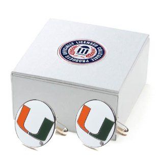 Miami Hurricanes NCAA Logo'd Executive Cufflinks w/ Jewelry Box by Cuff Links  Sports & Outdoors