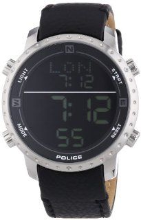 Police Herren Armbanduhr XL Analog Quarz Leder CYBERBOX Uhren