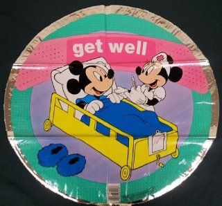 Mylar Foil Balloon 18" Round Get Well Soon Mickey Mouse Minnie Nurse Club House Toys & Games
