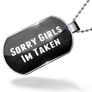 Dogtag Sorry Girls Im Taken Dog tags necklace   Neonblond NEONBLOND Jewelry