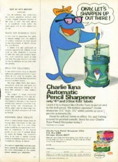 Charlie Tuna Pencil Sharpener Star Kist ad 1974 Entertainment Collectibles