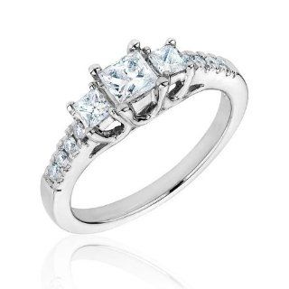 Roberta Z Three Stone Diamond Ring 7/8ctw Jewelry