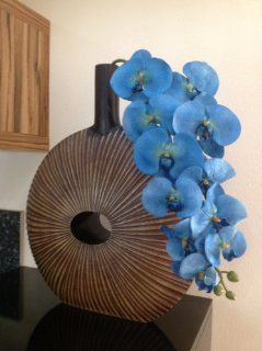 Orchideenzweig 106 cm XXL blau Seidenblumen Kunstblumen knstliche Orchidee wie echt Küche & Haushalt