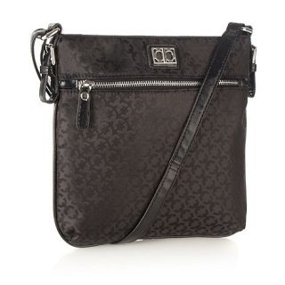 The Collection Black small jacquard across body bag