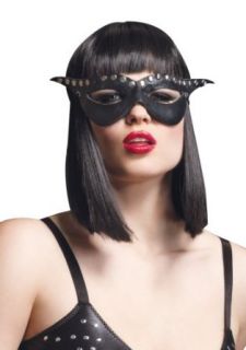 Leg Avenue   Bad Girl Augen Maske in Leder Optik mit Nieten schwarz   Gr. S L Bekleidung