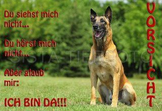 Metall Warnschild Malinois, Belgischer Schferhund Haustier