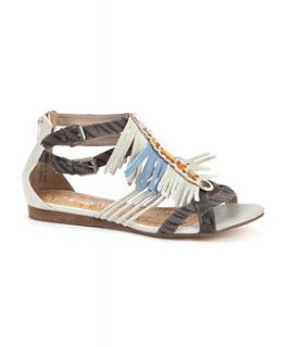 Embellished Leather Fringe Sandal