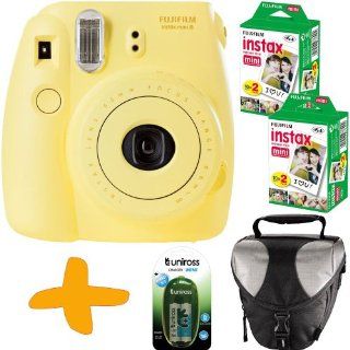 Fuji Instax Mini 8 Gelb Sofortfilmkamera + Tasche + 40 Kamera & Foto