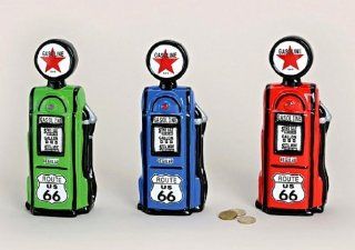 Spardose Tankstelle Route 66 Sparbchse Reisekasse verschiedene Farben 9 x 6 x 23 cm Spielzeug