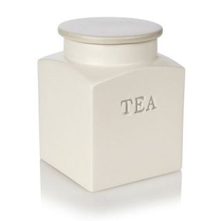 J by Jasper Conran Cream ceramic square based tea jar