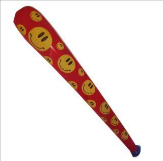 12 Aufblasbare Smiley Baseballschlger 106cm Spielzeug