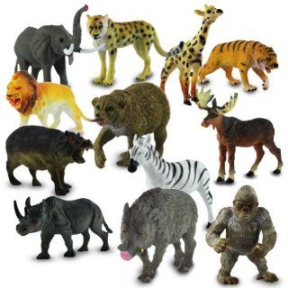 24 x Kunststoff Zootiere Zoo Tiere sortiert Plastiktiere 10 15 cm Spielzeug