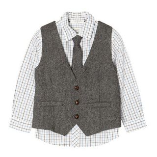 J by Jasper Conran Boys grey waistcoat, shirt and tie set