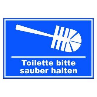 WC / Toiletten Schild 300 * 200 * 2  116t  Bitte sauber halten, mit 4 Tesa Powerstrips Baumarkt