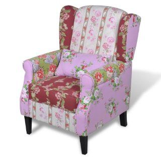 Patchwork Sessel Relaxsessel Ohrensessel Bunt Baumwollbezug Küche & Haushalt