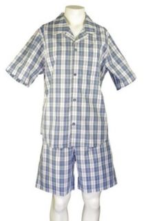 Seidensticker Herren kurzer Pyjama Schlafanzug Kurz   137683, Gre Herren48;Farbeblau Bekleidung